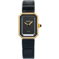 Chanel Premiere H0090 Quartz 18k YG Alligator Strap Black Dial Women's 20mm