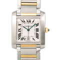 Cartier Tank Francaise 2302 W51005Q4 Auto YG Two Tone Silver Dial Men's 28mm