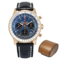Breitling Navitimer RB0121 COMPLETE 18K Rose Gold Blue Dial Auto Men Watch 43mm