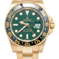 Rolex GMT-Master II 116718 Oyster 18k Yellow Gold Green Dial Auto Men Watch 40mm