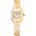 Cartier Panthere 10702 W25022B9 w/Box 18k YG Patina White Dial Quartz Watch 22mm