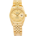 Rolex DateJust 16238 Auto YG Diamond Champagne Dial 1991 Paper Men's Watch 36mm