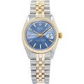 Rolex Datejust 16013 18k YG Two Tone Blue Sunburst Dial Auto Unisex Watch 36mm