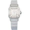 Cartier Santos Galbee 2423 W20044D6 Auto Diamond Bezel Silver Dial Women's 24mm