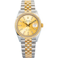 Rolex Datejust 126233 2018 Card Jubilee 18k YG Two Tone Champagne Dial Auto 36mm