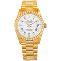 Rolex Datejust 68278 Auto 18k YG President White Dial Diamond Bezel Unisex 31mm