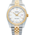 Rolex Datejust 116233 Jubilee Auto 18k YG Two Tone White Dial Men's Watch 36mm