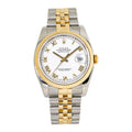 Rolex Datejust 116233 Automatic Yellow Gold Two Tone White Dial Men's Watch 36mm