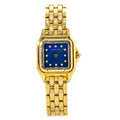 Cartier Panthere 1280 2 Women's Quartz 18K Gold Blue Factory Diamond Dial 22mm