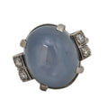 Vintage 18K Platinum Star Sapphire and Diamond Ring 14.5 Grams Size 6.5