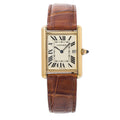 Cartier Tank Louis 2441 W1529756 18k Y Gold Roman Date Dial Quartz Watch 26x34mm