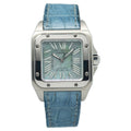 Cartier Santos 100 2878 W20132X8 Blue Mother of Pearl RARE Automatic Watch 33mm