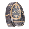 Bvlgari Serpenti Spiga SPC35BG Black Ceramic 18k Rose Factory Diamond Watch 35mm