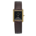 Cartier Tank Vermeil 6 81006 925 Yellow Gold Plated Black Quartz Watch 23x31mm