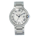 Cartier Ballon Bleu W4BB0024 Factory Diamonds Silver Dial Automatic Watch 36mm