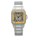 Cartier Santos Galbee W20011CY 18K YG Steel Roman Dial Date Quartz Watch 29mm