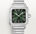 Cartier Santos WSSA0062 New Stainless Steel Green Dial Men's Watch 38mm Complete