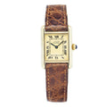 Cartier Tank Vermeil 129084 Gold Plated Quartz Ladies Watch 20x20mm