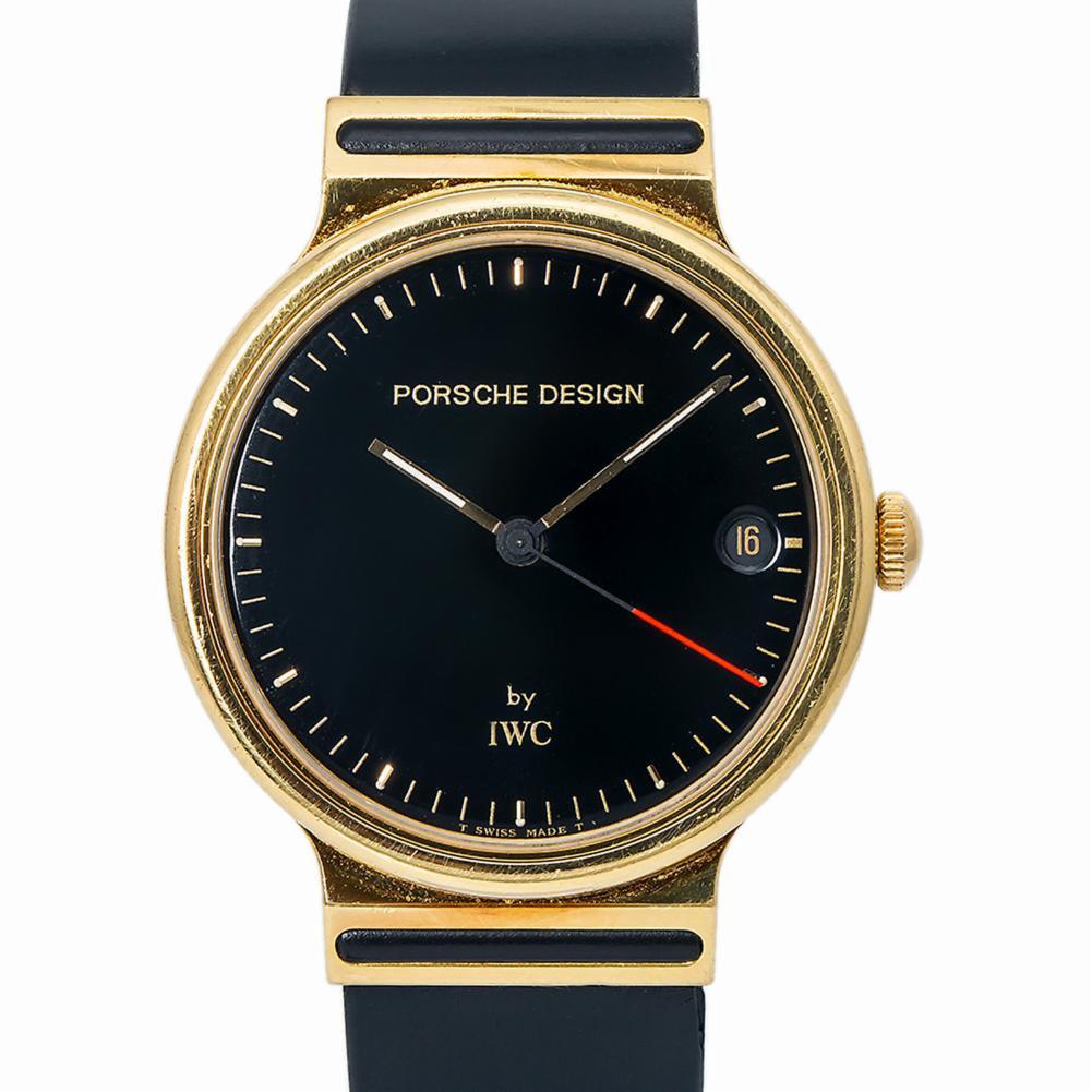 IWC Porsche Design IW332018k Yellow Gold Black Dial  Quartz Unisex Watch 32mm