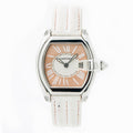Cartier Roadster 2675 Pink Dial Leather Strap Quartz  Ladies Watch 30mm
