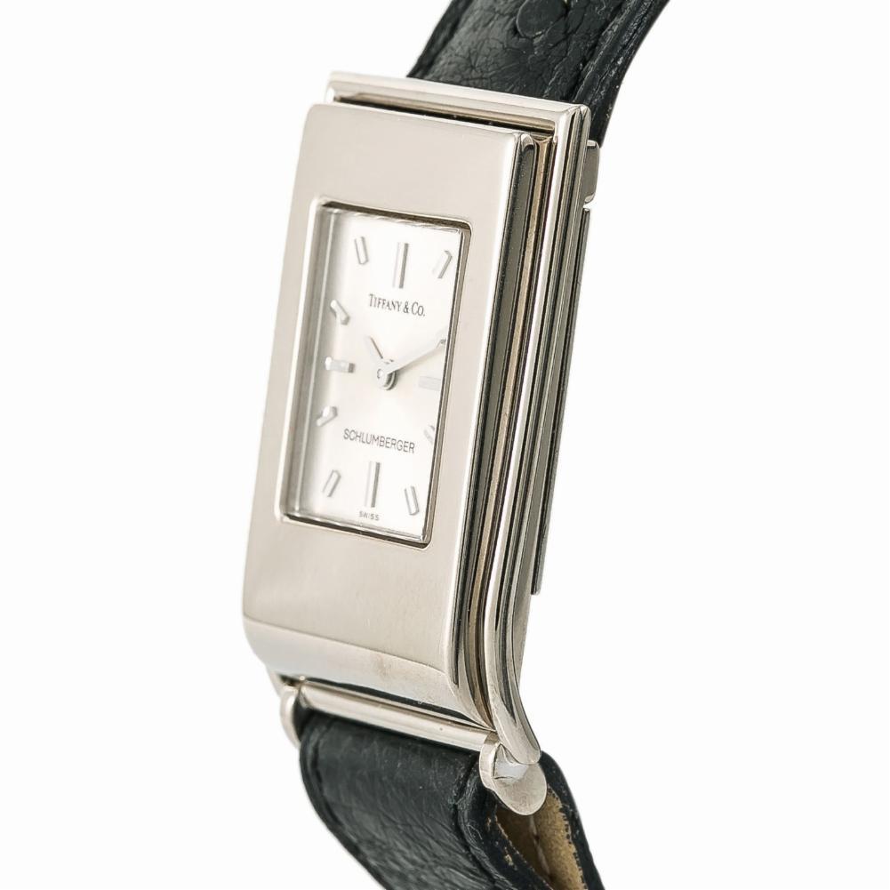 Tiffany & Co Schlumberger Silver Dial 18K White Gold Quartz Ladies Watch 23mm