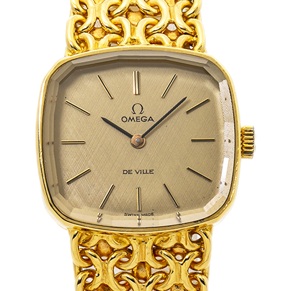 Omega De Ville Womens Hand Winding Vintage Watch 50.8 Gram 18K Yellow Gold 24mm