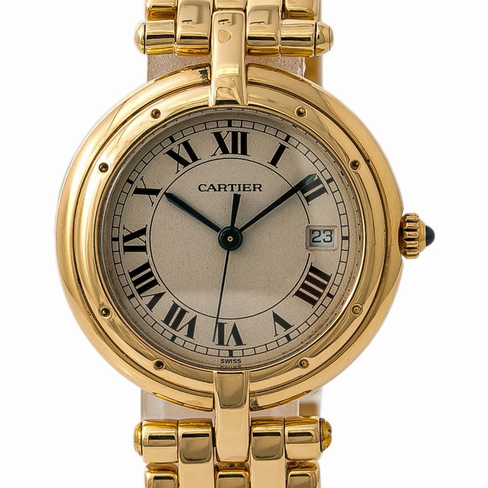 Cartier Panthere Vendome 883964 Womens Quartz Watch 18K Yellow Gold 30mm