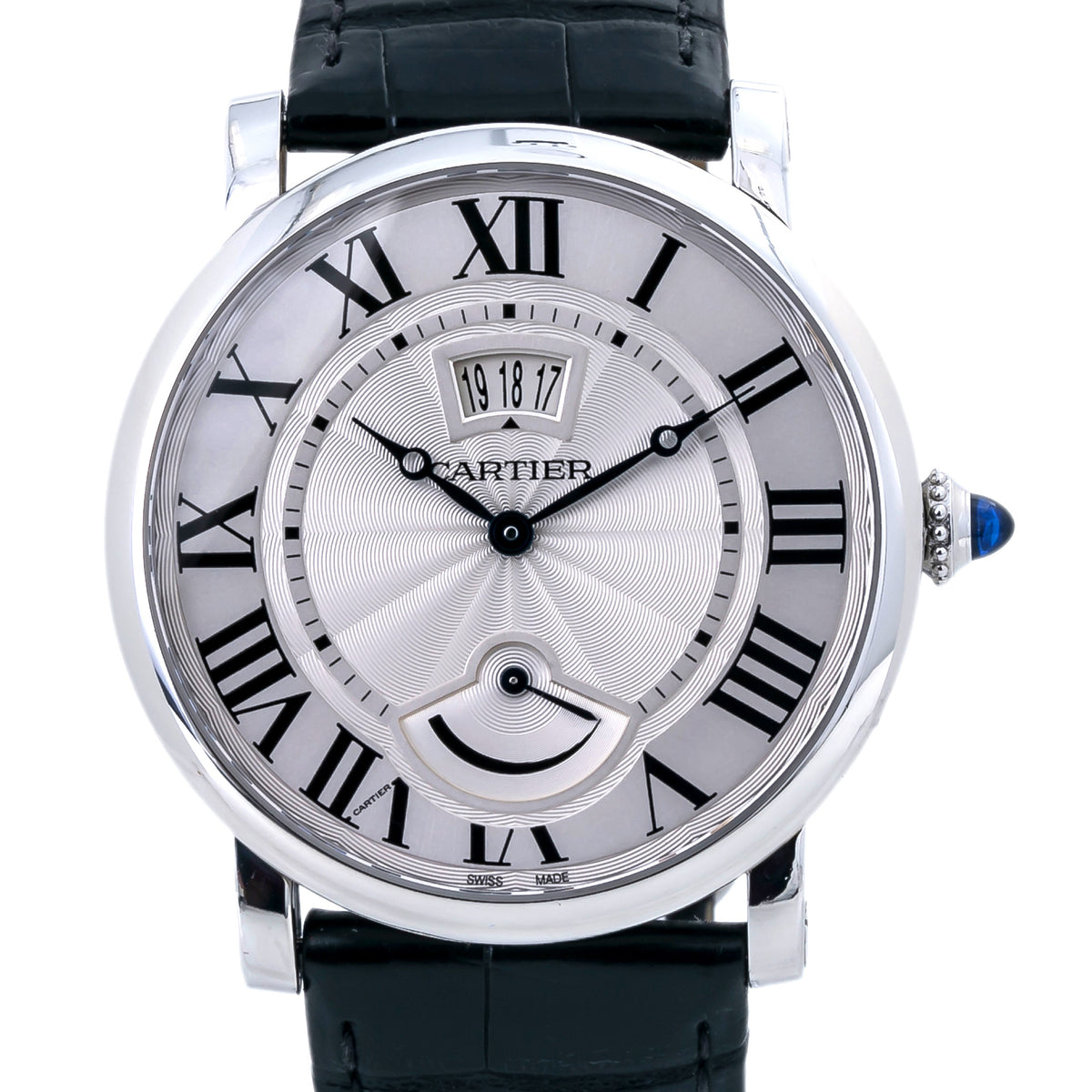 Cartier Rotonde W1556369 Manual Wind Stainless Leather Men's Watch 40MM