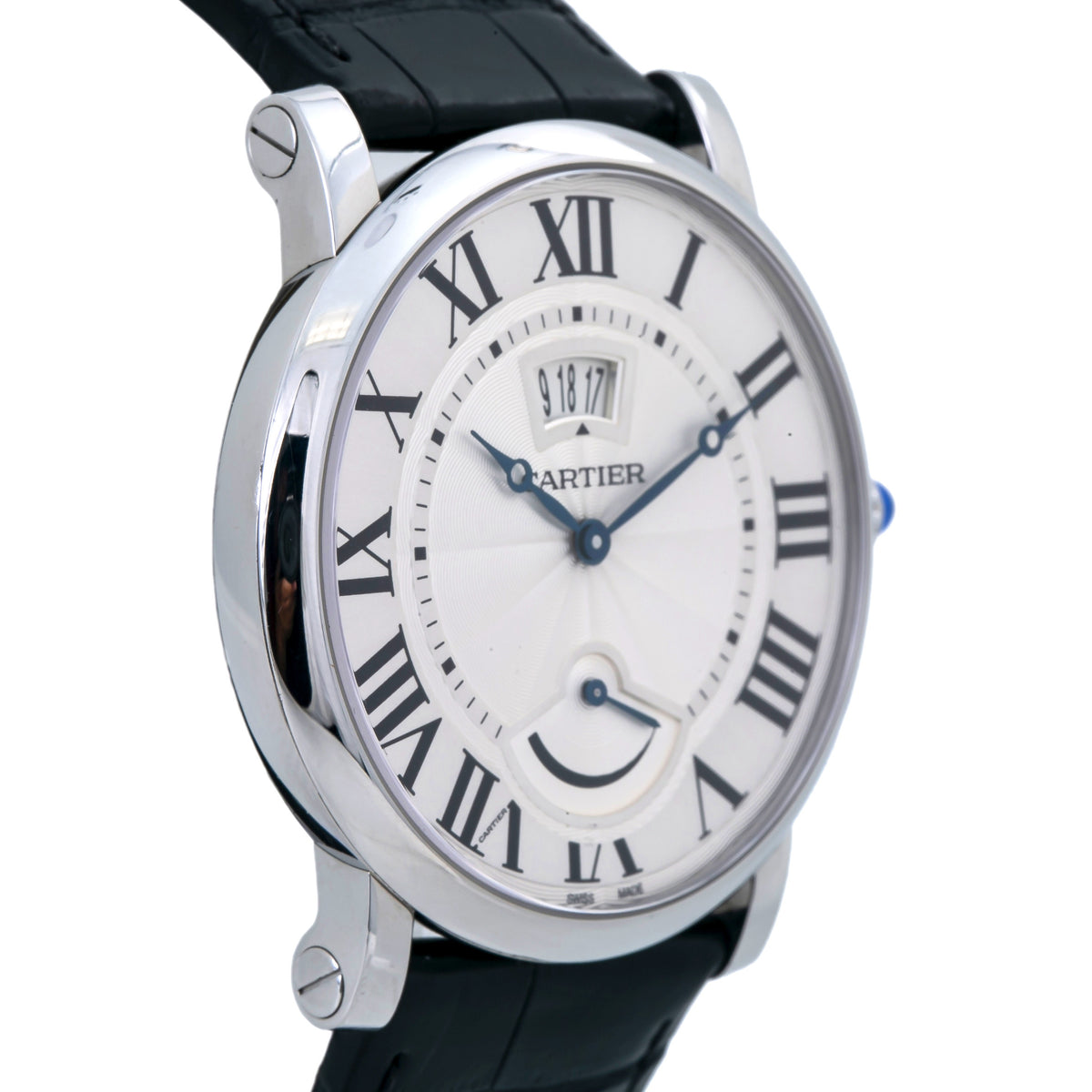 Cartier Rotonde W1556369 Manual Wind Stainless Leather Men's Watch 40MM