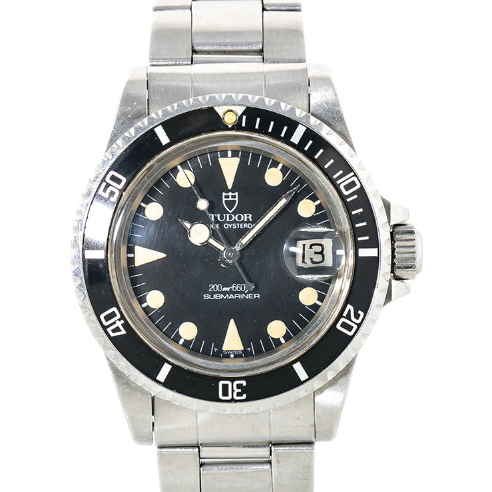 Tudor Submariner Lollipop 76100 Patina Black Dial Vintage Mens Watch 40MM