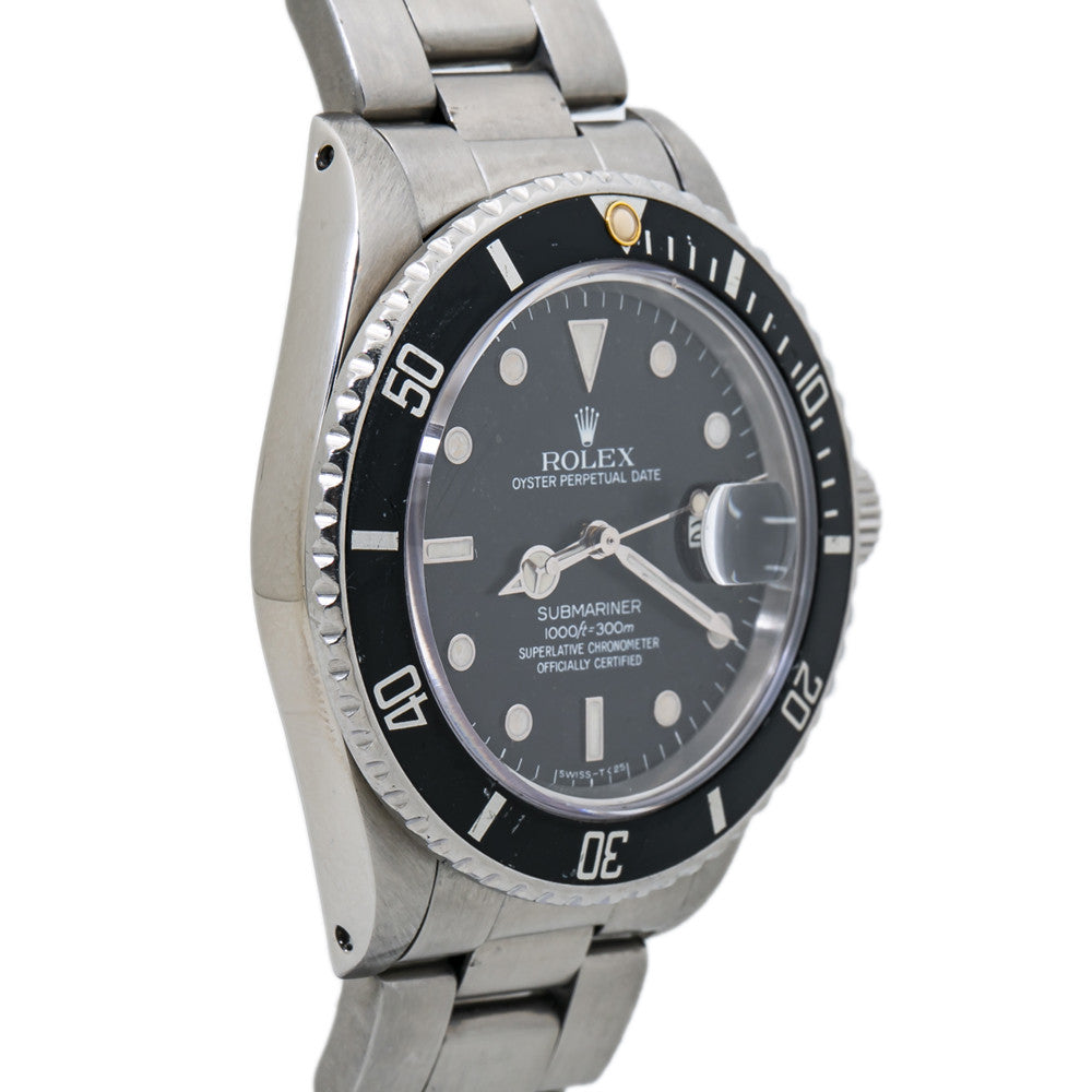 Rolex Submariner 16800 Vintage Mens Automatic Watch 40mm 1985 Papers