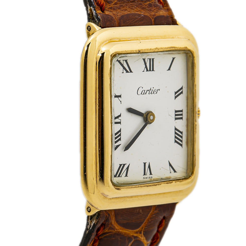 Cartier Tank Vintage Stepped Case 18K Yellow Gold Unisex Watch 26x28mm