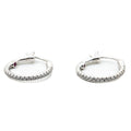 Roberto Coin 18K White Gold Hoop Earrings with Diamonds and Ruby 14mm