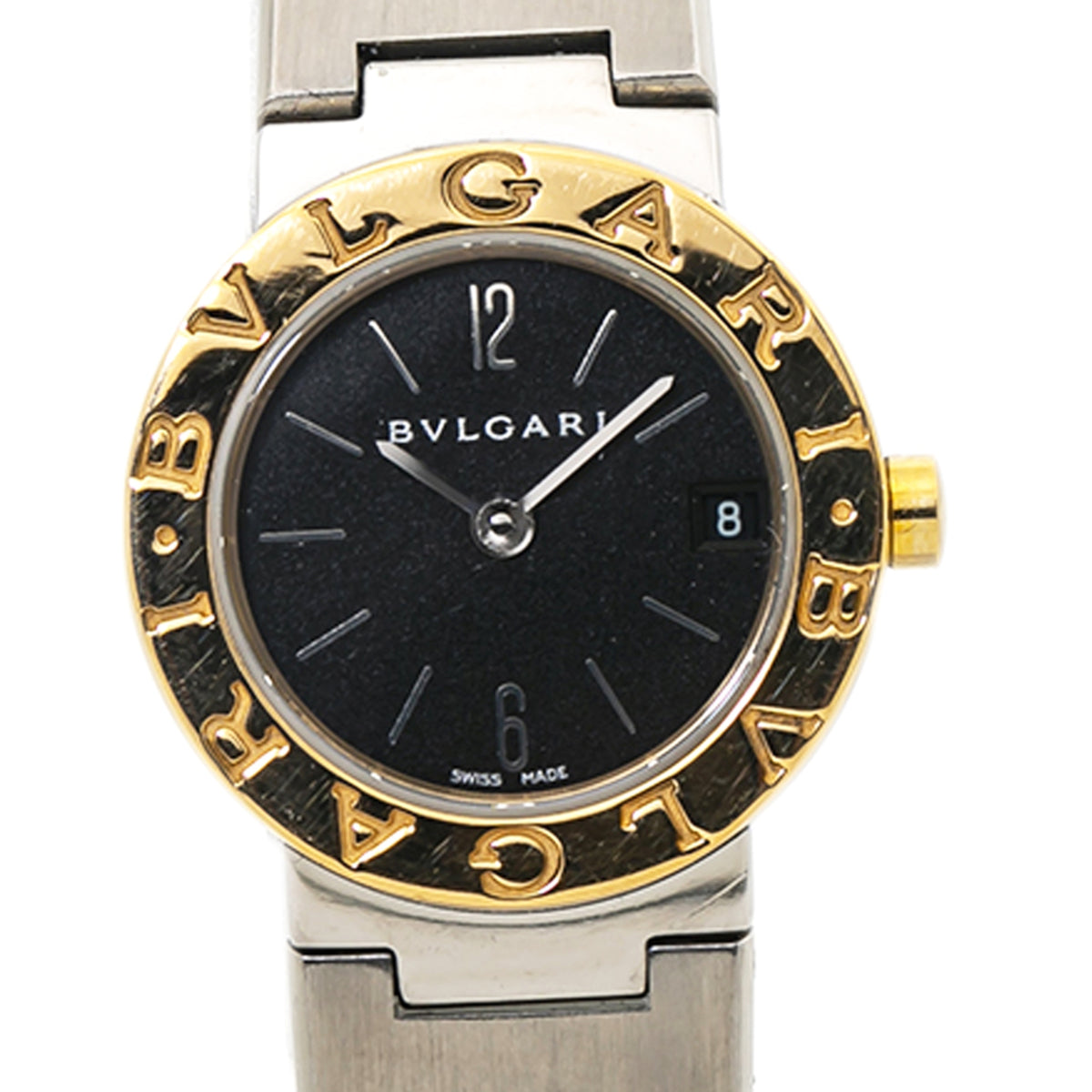 Bvlgari Tubogas BB23SG Quartz Ladies Watch 18k TwoTone Black Dial 23mm