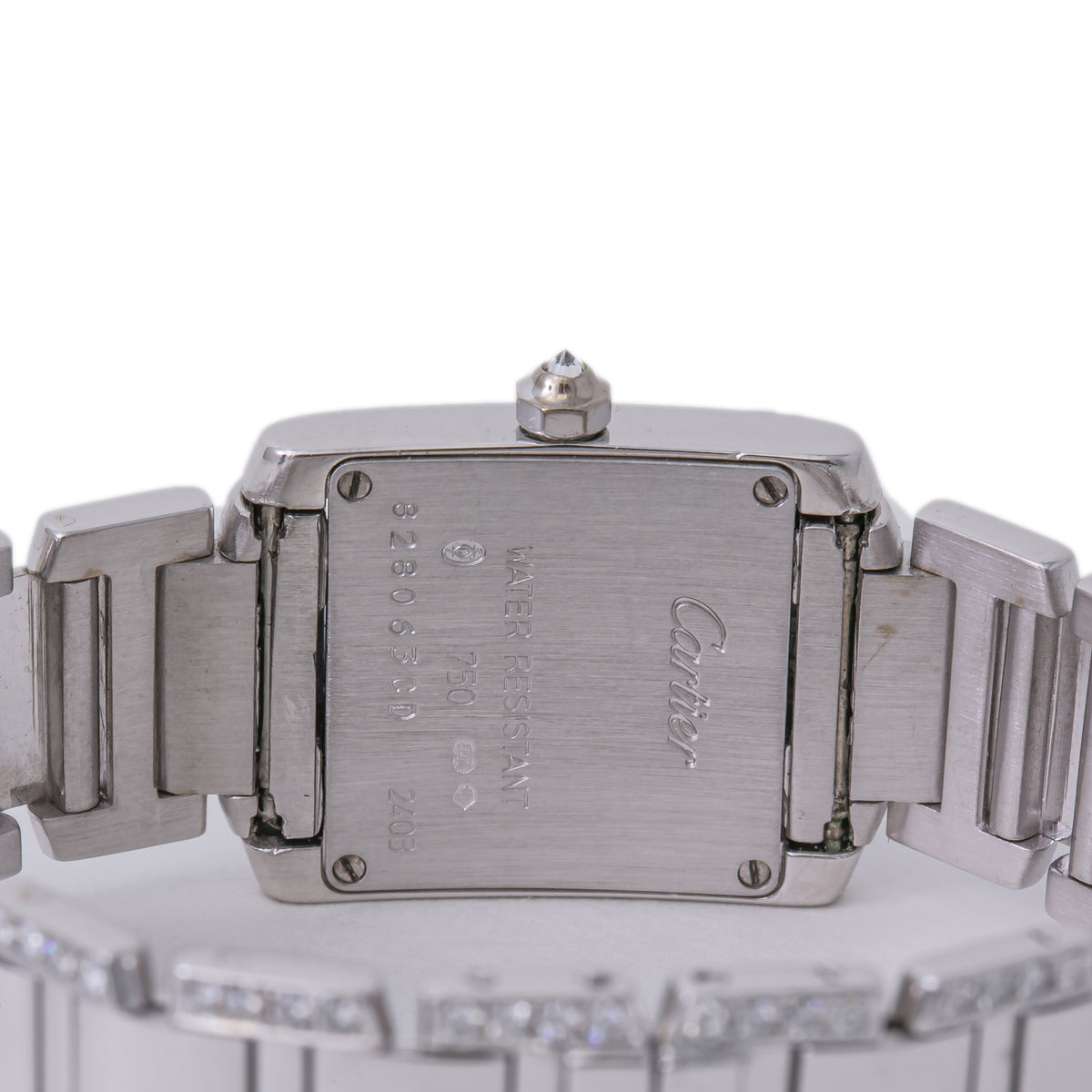 Cartier Tank Francaise 2403 WE10025F 18kWhiteGold Aftermarket Diamond Watch 20mm