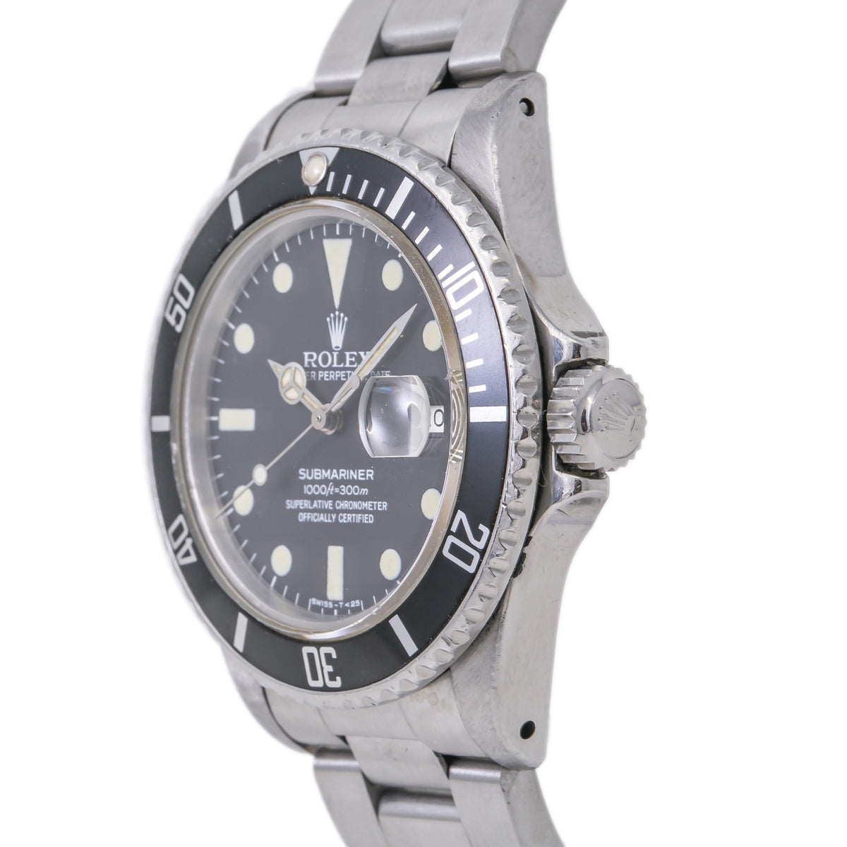 Rolex Submariner 16800 Vintage 1982 Mens Watch Stainless Patina Matte Dial 40mm