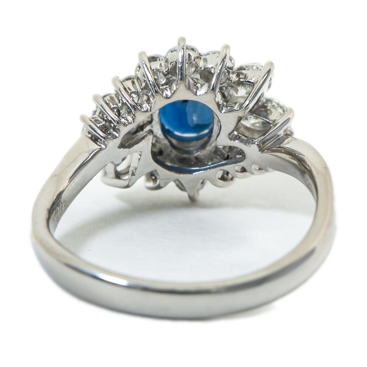 Platinum Ring with Sapphire & Diamonds 5.8 Grams Size 8