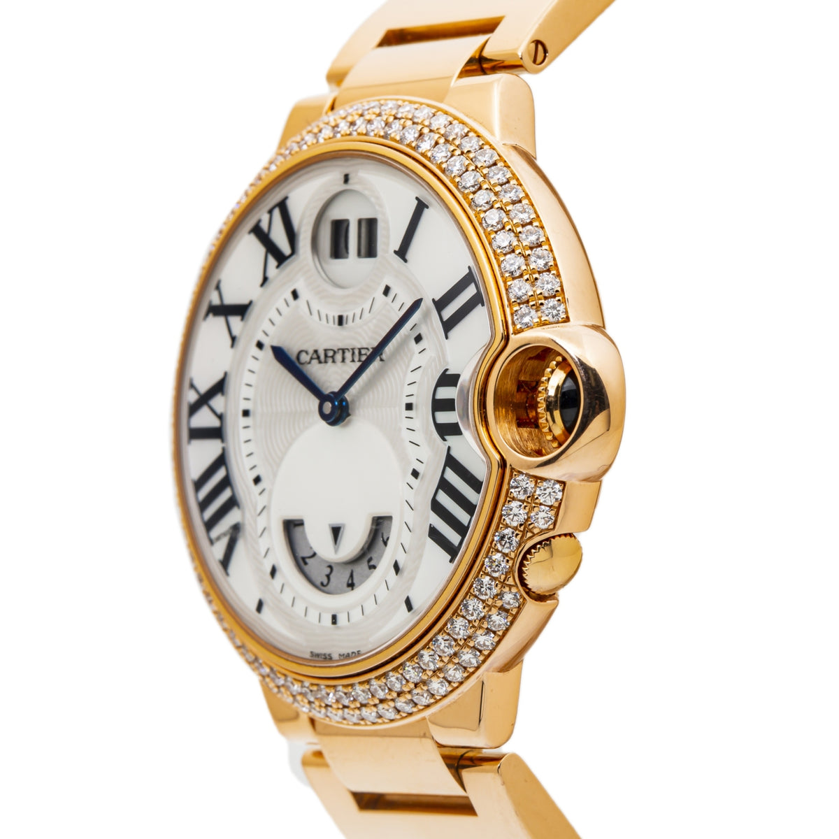 Cartier Ballon Bleu WE902019 3220 Rose Factory Diamond MOP Dial Quartz Lady 38mm