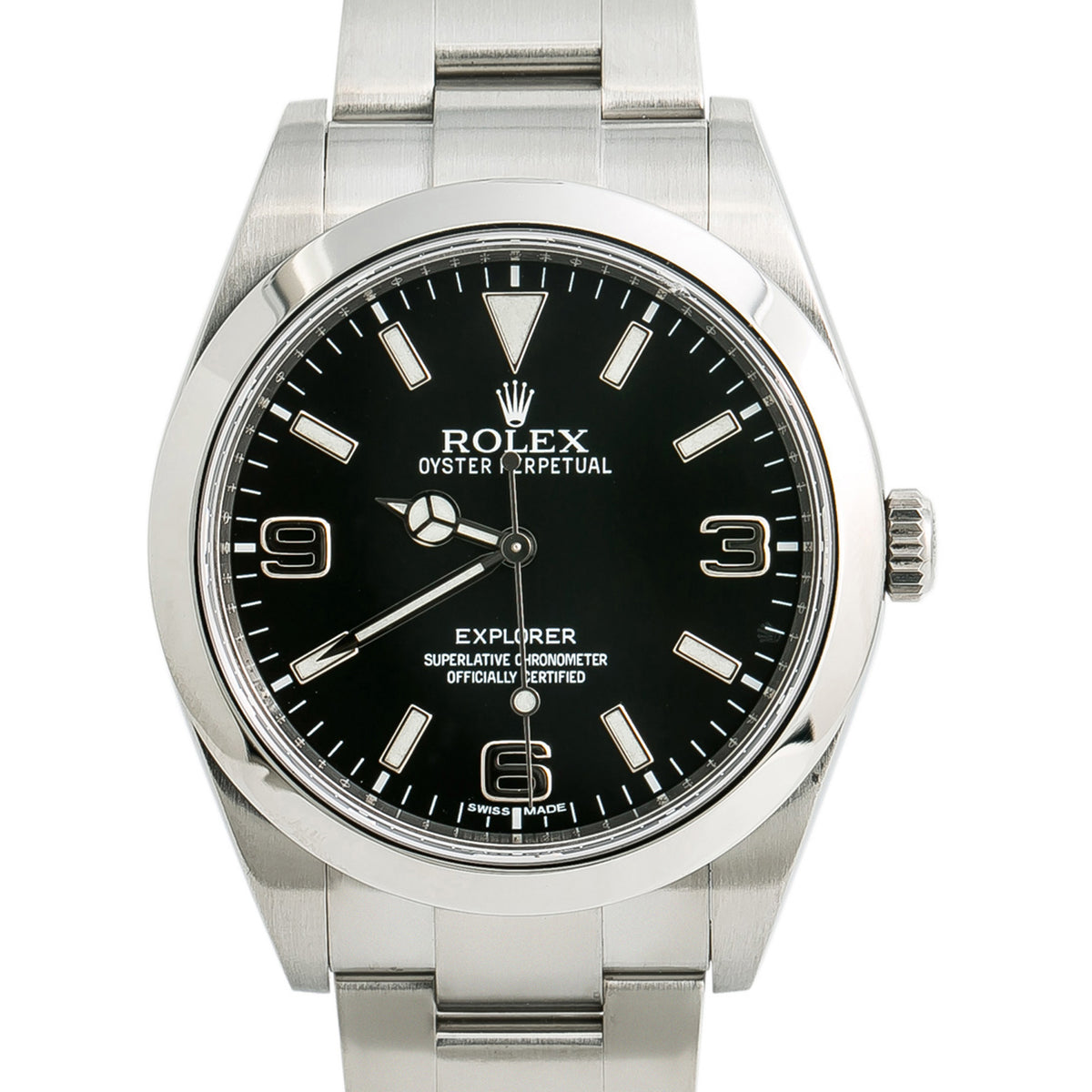 Rolex Explorer 214270 Mark 1 Black Dial Automatic Mens Watch 2015 Card 39MM