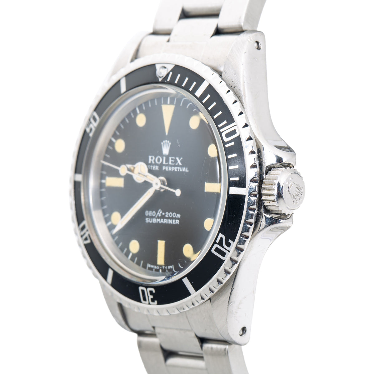 Rolex Submariner 5513 Vintage Patina Serif Matte Dial Stainless Steel Watch 40mm