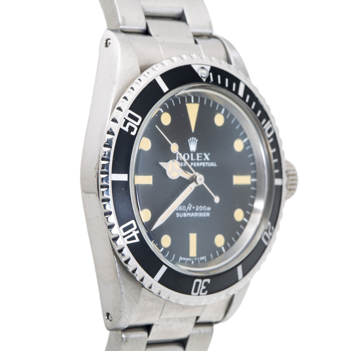 Rolex Submariner 5513 Vintage Patina Serif Matte Dial Stainless Steel Watch 40mm