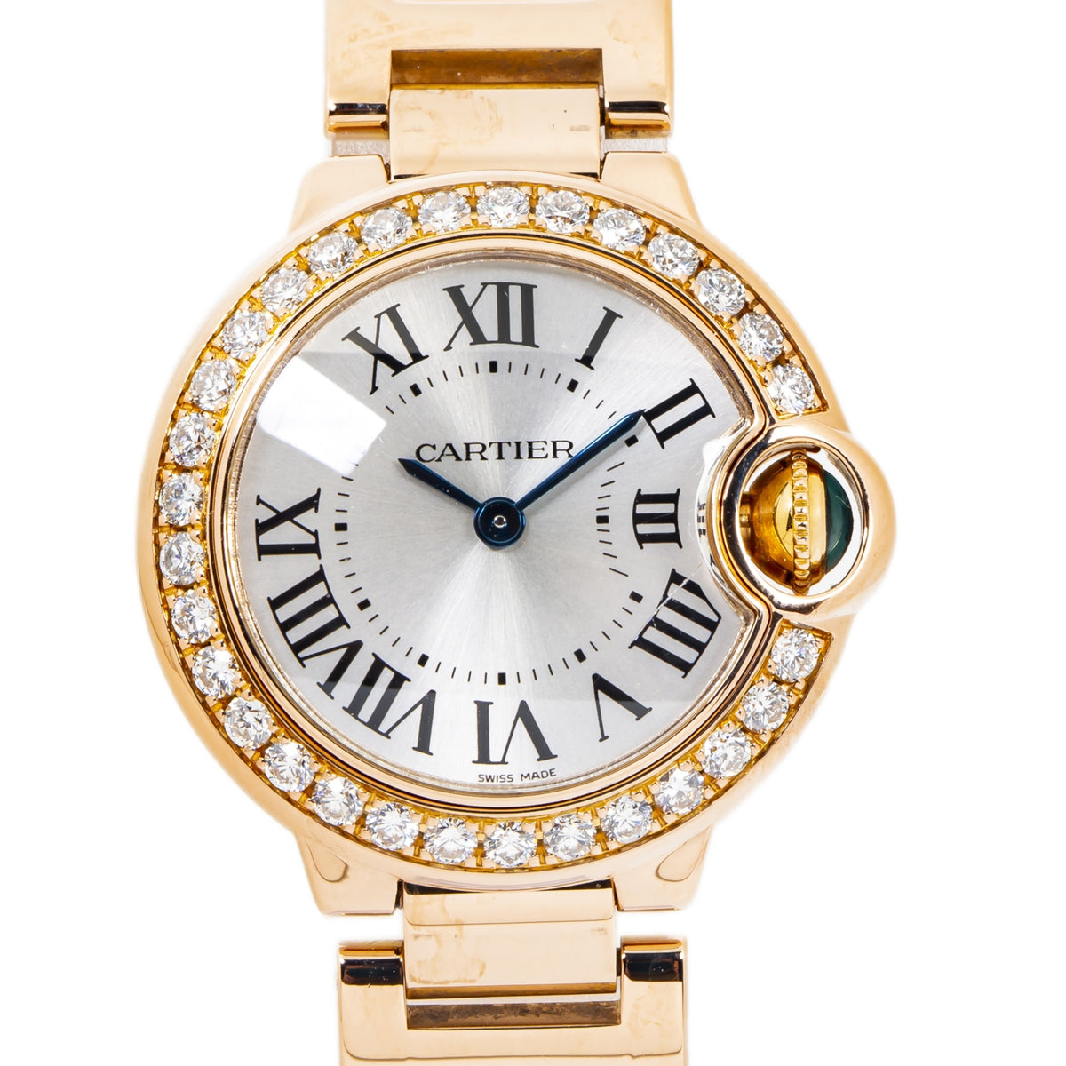 Cartier Ballon Bleu 3007 WJBB0015 Factory Diamond Bezel Quartz Lady Watch 28mm