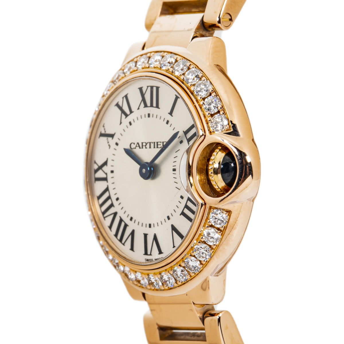 Cartier Ballon Bleu 3007 WJBB0015 Factory Diamond Bezel Quartz Lady Watch 28mm