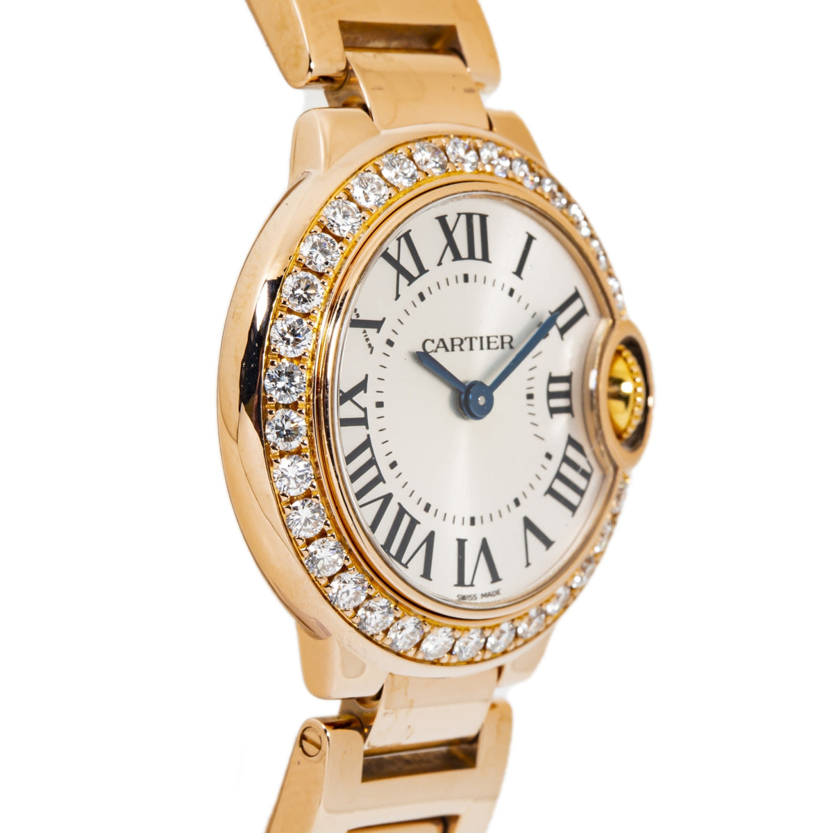 Cartier Ballon Bleu 3007 WJBB0015 Factory Diamond Bezel Quartz Lady Watch 28mm