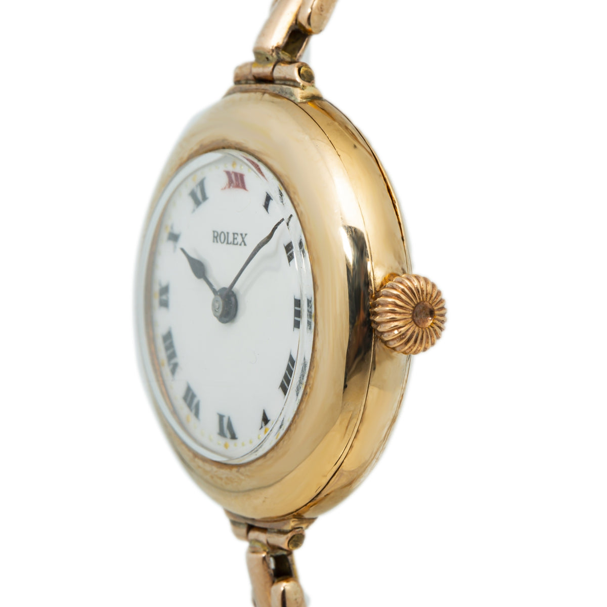 Rolex Officer WW1 1920's Rare Vintage Ladies 9k Rose Gold Movement Manual 28mm