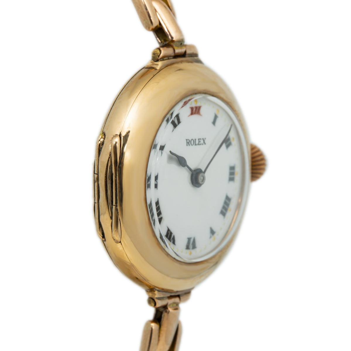 Rolex Officer WW1 1920's Rare Vintage Ladies 9k Rose Gold Movement Manual 28mm
