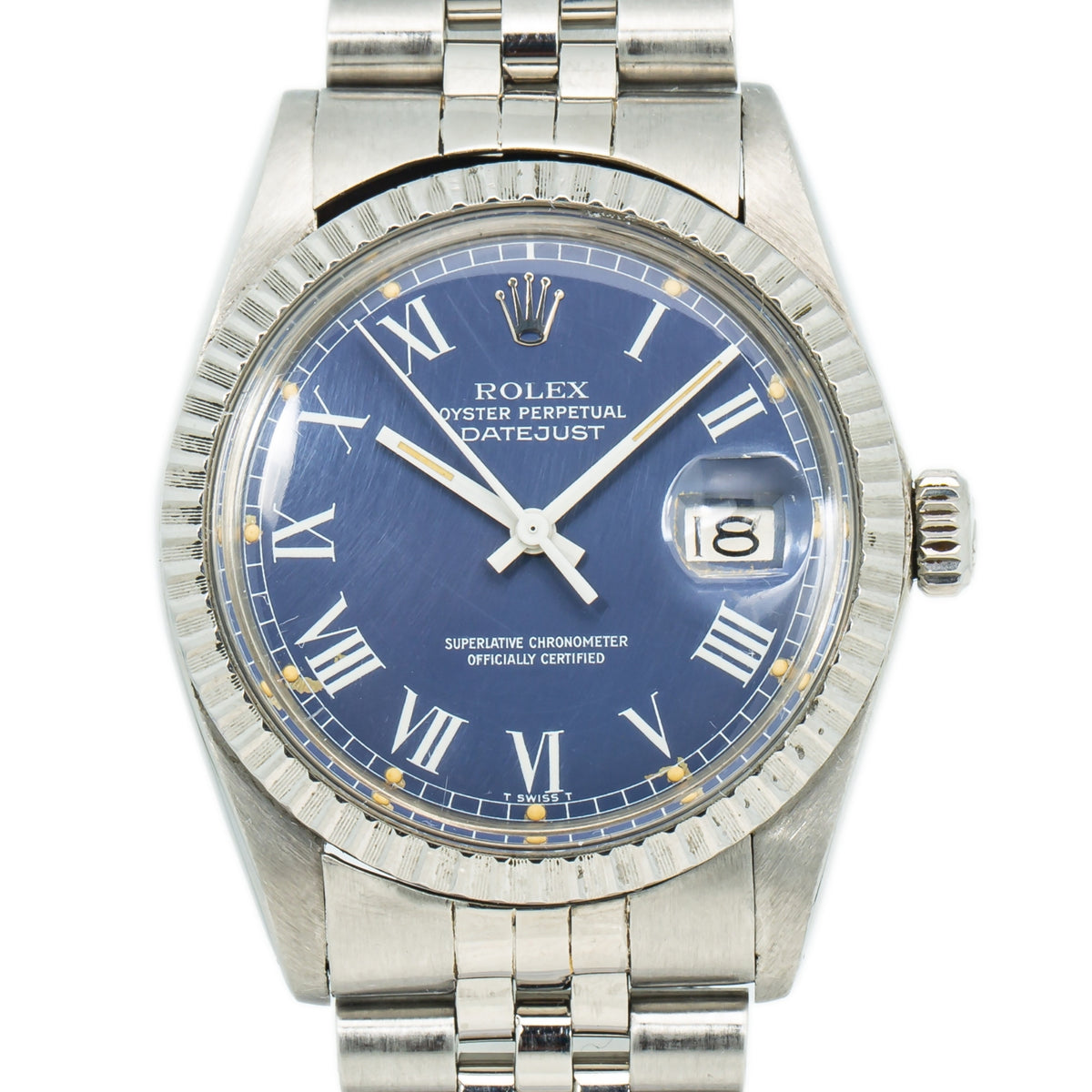 Rolex Datejust 16030 Steel Jubilee Blue Buckley Dial Automatic Men's Watch 36mm