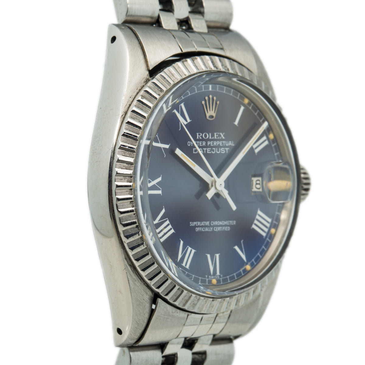 Rolex Datejust 16030 Steel Jubilee Blue Buckley Dial Automatic Men's Watch 36mm