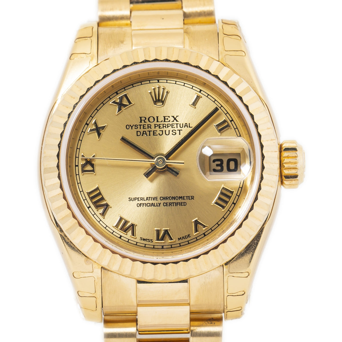 Rolex Datejust 179178 NEW 18k Yellow President Roman Dial Automatic Watch 26mm