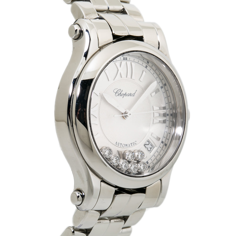 Chopard Happy Sport 8559 Stainless Steel 7 Floating Diamond Auto Lady Watch 36mm